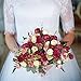 Hibery 7 Branch 21 Heads Artificial Fake Flowers Silk Rose Bouquet Wedding Home Office Floral Decor, Pack of 2 (White Pink)