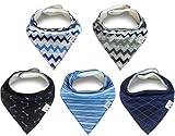 Baby Bandana Drool Bibs, Unisex 5-Pack Gift Set for Drooling and Teething, 100% Organic Cotton, Soft and Absorbent for Boys and Girls by Finduq