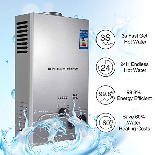 INWAVE Propane Hot Water Heater 18L Tankless Propane Water heater 4
