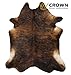 Crown Home Innovations | Brazilian Cowhide Area Rug | 100% Authentic Natural Leather | Unique Stylish Decorative Accent | No Smell or Shedding | Color, Brindle | Size, 6’x 7’