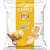 Simply Lay's Sea Salted Thick Cut Potato Chips, 0.875 Ounce (Pack of 36)