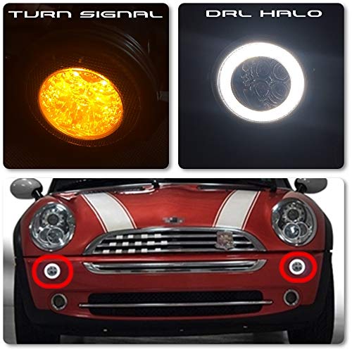2xSmoked LED Halo Turn Signal Position Light Assembly for Mini Cooper