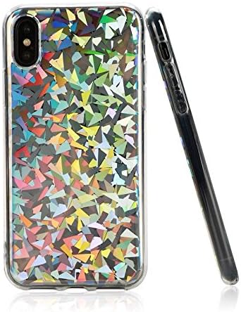 Laser iPhone X Case, iPhone Xs Case, Psychedelic Holographic Sparkle Bling Glitter Shiny Cover with Laser Pattern, Extra Thin Soft TPU Protective Case for iPhone X/iPhone Xs 5.8 inch