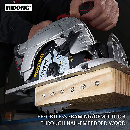 RIDONG 61/2 Inch 24Tooth ATB Framing Circular Saw Blade for Cutting