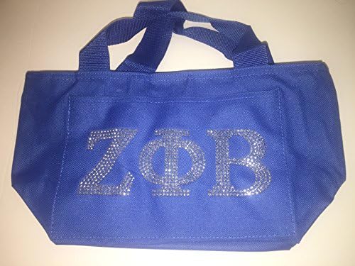 Zeta Phi Beta Sorority Sorority Blue W/ Clear Stones Insulated Lunch Tote