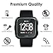 CAVN 3-Pack Compatible Versa Screen Protector, Tempered Glass Waterproof Screen Cover Saver Compatible Fitbit Versa Smartwatch [9H Hardness] [Crystal Clear] [Anti-Scratch] [No-Bubble]