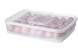 Egg Storage Box 34 Grids, Egg Container for Camping Plastic Storage Carrier with Handle for Camping Picnic Travel Outdoor Ref