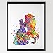 Dignovel Studios 8 X 10 Beauty and the Beast Belle Disney Princess Inspired Watercolor Art Print Wall Art Poster Kids Room Decor Wall Hanging Birthday gift Wedding Gift N026