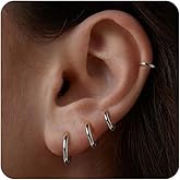 JECOMY 4 Pairs Gold Hoop Earrings for Women, 14K Gold Plated Chunky Earrings Set for Women, Girls Gift Huggie Hoop Earring Lightweight