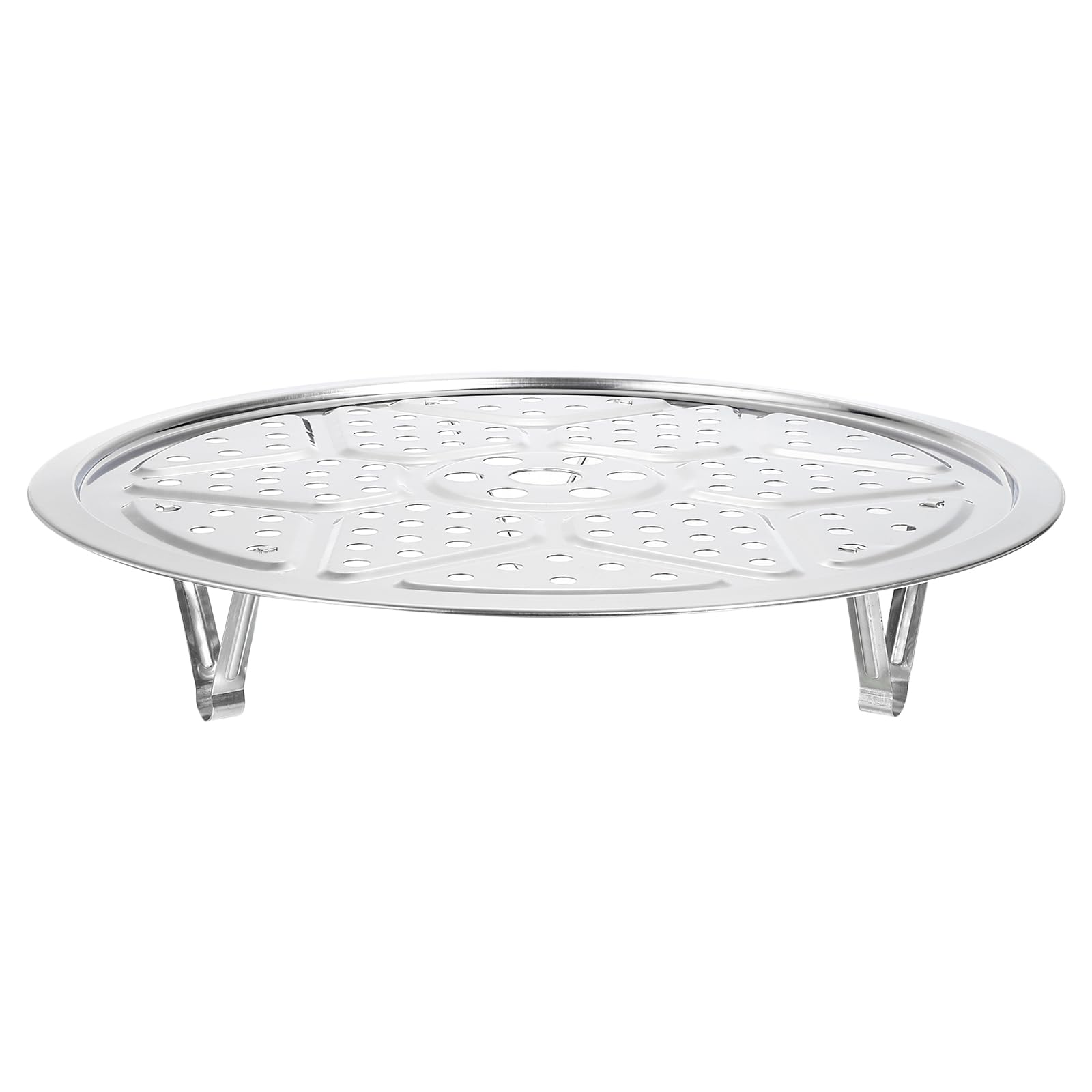 Photo 1 of uxcell 3pcs Stainless Steel Steamer Rack with Stand, 10.2 Inches Pot Steaming Tray for Steamer Cookware Instant Pressure Cooker, Silver Tone