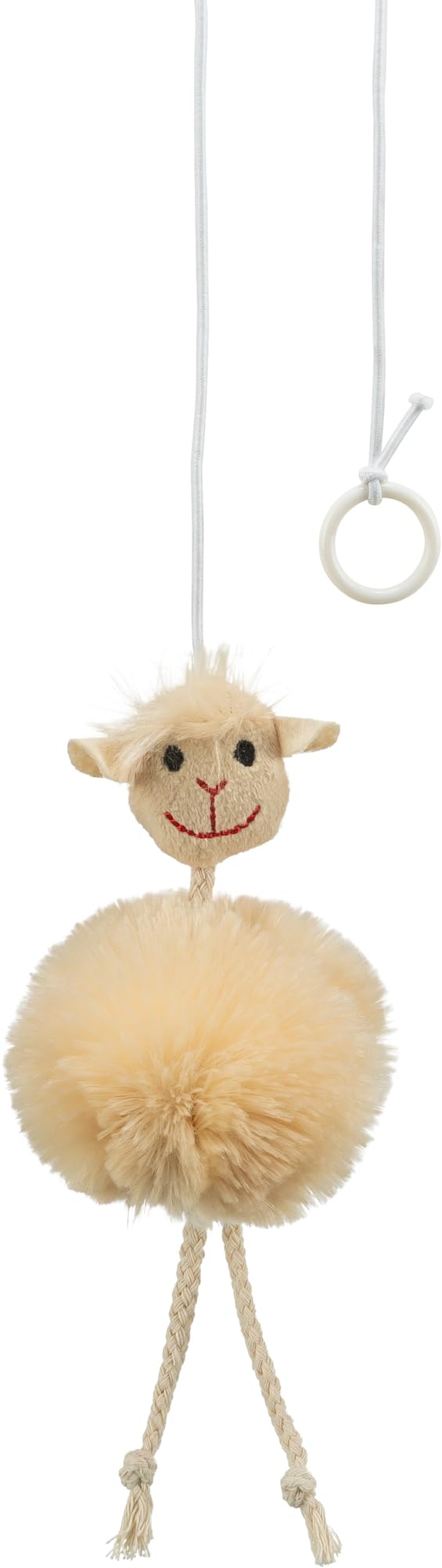 Trixie Sheep On An Elastic Band Plush Cat Toy with Bell, 20 cm