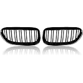 NAAMOTOMOX Front Kidney Sport Grille for 2004-2010 BMW E63 E64 Glossy Black | Left And Right Double Line Grill Compatible With 650i 650Ci 645Ci M6 2DR Replacement Exterior Trim Accessories