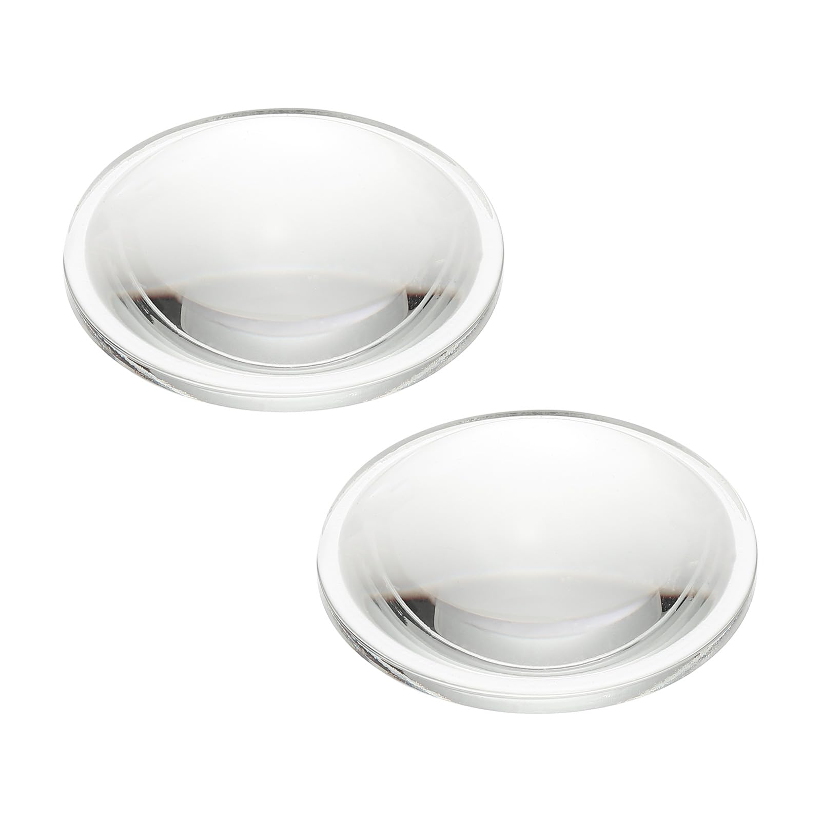 PATIKIL Diameter 46mm Flat Convex Lens, 2 Pcs Height 13mm High Borosilicate Glass LED Optical Convex Condenser Lens with Edge for Flashlight Car Bike Head Lamp Spotlight, Clear 3mm