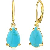 CiNily Leverback Dangle Drop Earrings for Women Girls 14K White/Gold Plated Teardrop Earrings Cubic Zircon Hanging Lever Earrings Fashion Graduation Party Weddings Jewelry Gifts