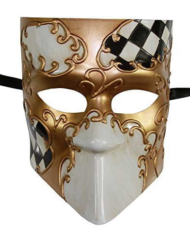 KAYSO INC Full Face Checker Bauta Venetian Jester Masquerade Mask Unisex
