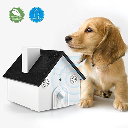 Ultrasonic Outdoor Bark Controller Sonic Bark Deterrent Anti-barking Devices, No Harm To Pets&amp;Human,Easy Hanging/Mounting,3 Modes,Birdhouse Shaped,White(1-Pack)