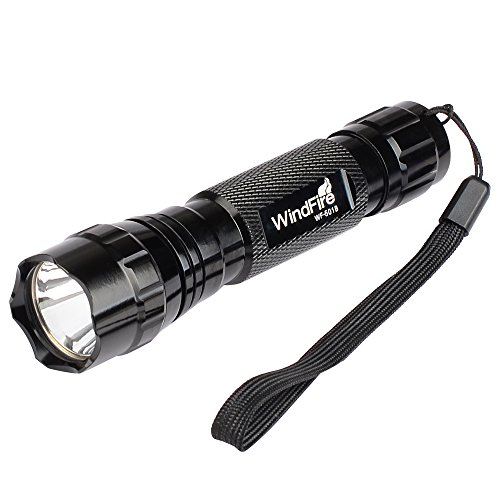 WINDFIRE Tactical Flashlight Cree Xm-l T6 Led 1200 lm 3.7-18V 1 Mode Light Tactical Flashlight Torch with Pressure Switch/Tactical Switch and 45°Side Picatinny Mount Rail Offset Ring Side Mount - Thumbnail 2