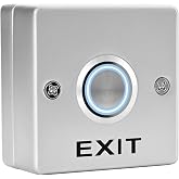 Push to Exit Button with LED Indicator Light for Door Access Control System Zinc Alloy Shell Square Shape