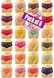 Felina Women's 6 Pack Assorted Lush Lace Cheeky Boy Panties