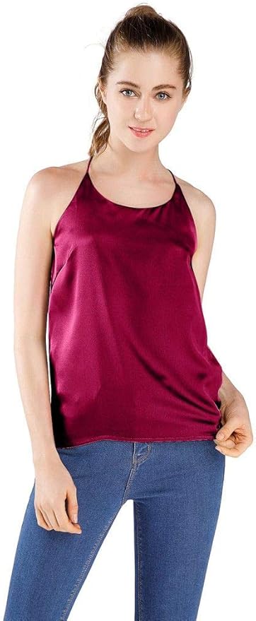 cream satin vest top