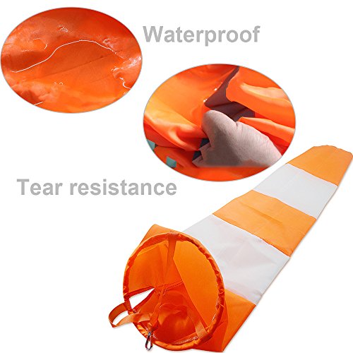 Carejoy Airport Windsock 30 inch Outdoor Wind Vane Measurement Sock Bag with Reflective Stripes - Thumbnail 3