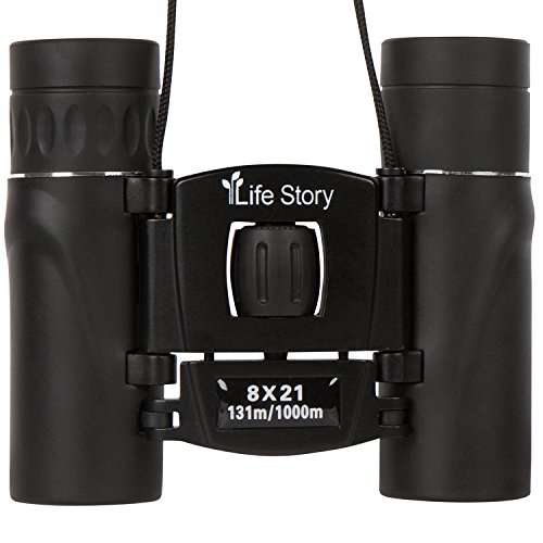 Life Story - Compact Binoculars For Kids, Adults, Sporting Events, Bird Watching, Hiking, Outdoors, Fits in Pocket, 8x21, Black, 8x Magnification