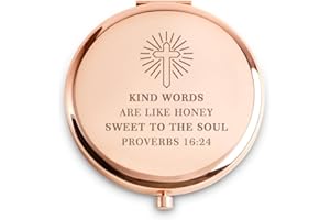 QUSTGO Christian Gifts for Women Girls, Inspirational Religious Gift for Adult Teen Kid, Personalized Spiritual Compact Mirror for Christmas, Stocking Stuffers, Secret Santa, Graduation, Birthday