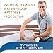 LUNAVY Premium Bamboo Waterproof Mattress Protector - Machine Washable Pad (Twin Size)