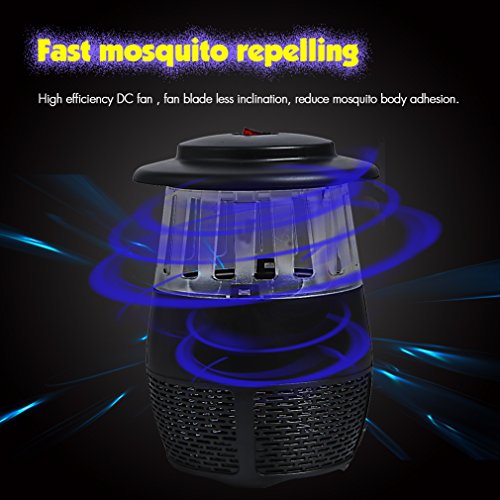 Dolloly Electronic Mosquito killer, Mosquito Trap LED Lamp, Bug Zapper Insect Killer, USB Power Mosquito Trap for Indoor and Outdoor Use 02 BK