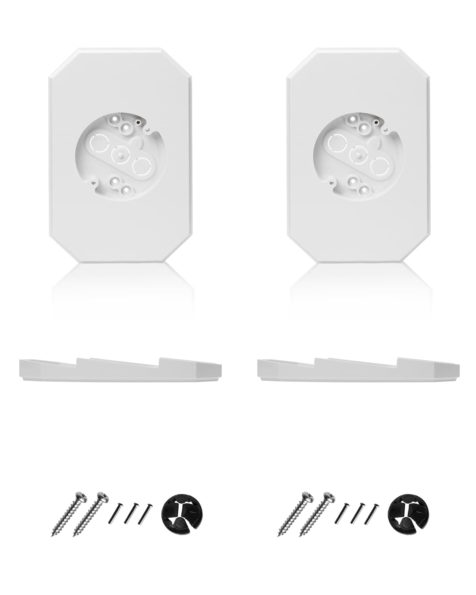 Photo 1 of Siding Light Mounting Block, 8141DBL Vinyl Siding Mounting Block with Built-in Electrical Box, Outdoor Mounting Plate kit for 1/2 inch Double, White, 2 Pack