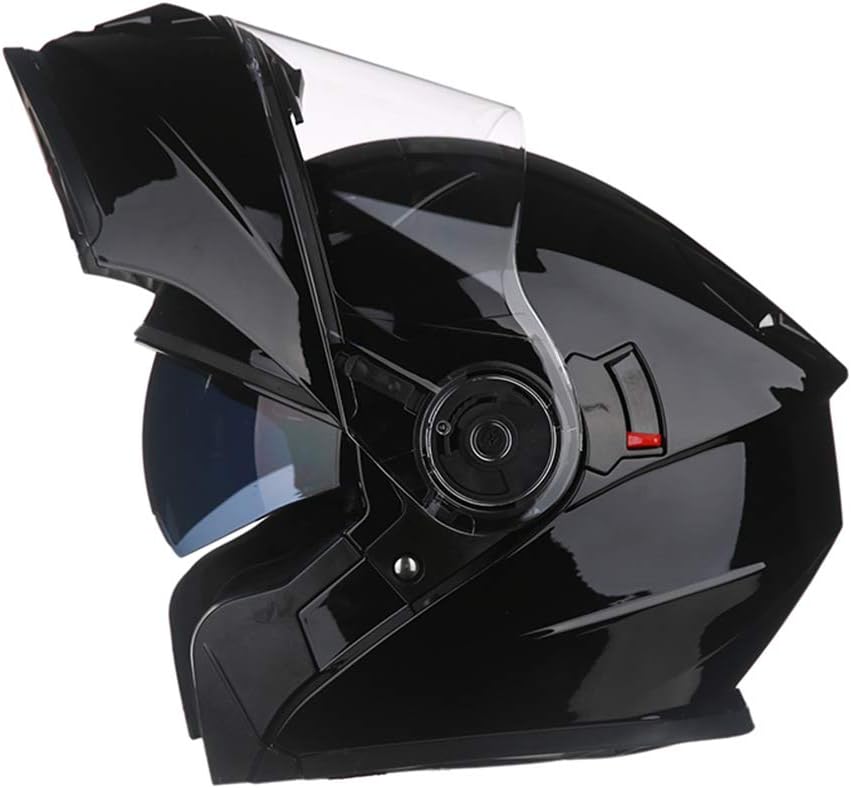 Men'S Full Face Motorcycle Helmet With Bluetooth,Antifogging Double Lens motorbike Helmet,Flip Up Safety Cap For Four Seasons 55-65cm