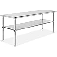 GRIDMANN Stainless Steel Work Table 72 x 24 Inches, NSF Commercial Kitchen Prep Table with Under Shelf for Restaurant and Hom