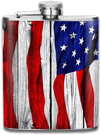 Thin Blue Line American Flag Stainless Steel Leak Proof Silver Metal Hip Flasks For Alcohol Liquor Spirits Whiskey Vodka Camping Trips Funny Flasks Roommates