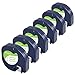 AOJE Compatible Label Tape Replacement for Letratag 91330 S0721510 Paper Tape Refills, 1/2'' W x 13' L (12mm x 4m) Black on White Paper for Letra Tag LT100H LT100T QX50 LT110H, 6-Pack