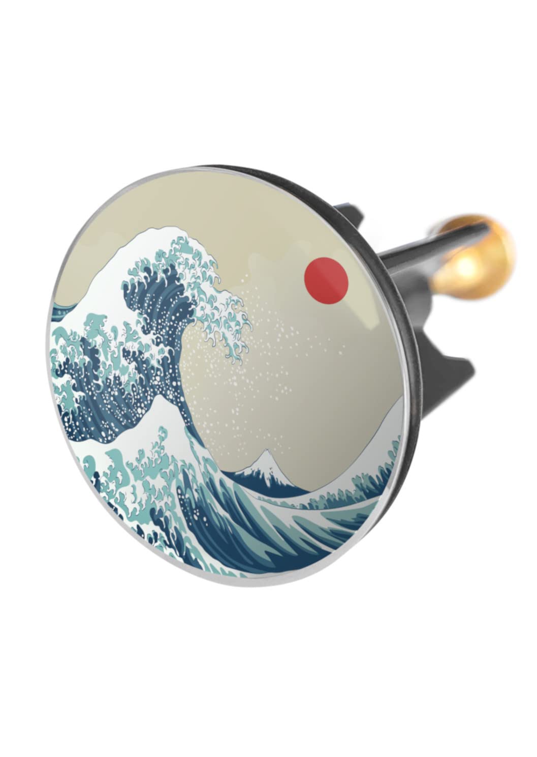 Arteneur Sink Plug 40 mm Japan Wave - Stainless Steel Eccentric Plug with Extra Heavy Brass Screw for Stable Hold Universal Drain Plug for Sink