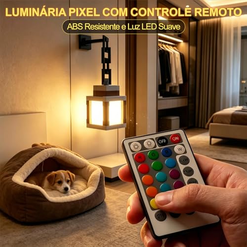 Lanterna Pixelada Lâmpada de Luz Noturna, Luzes Noturnas Recarregáveis de Mesa e Parede, 16 Cores Variáveis, com Controle Remoto e Bem Comointerruptor Tátil, Adequado para Decoração de Quarto