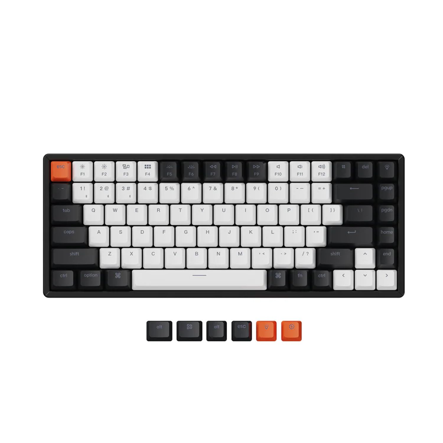 Keychron K2 75% Layout 84 Keys Hot-swappable Bluetooth Wireless/USB Wired Mechanical Keyboard with Super Red Switch/Double-Shot Keycaps/RGB Backlight/Aluminum Frame for Mac Windows Version 2