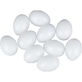 10pcs Solid Parrot Plastic Fake Eggs Realistic, Simulated Fake Bird Eggs for Hatching, Mini Macaw Cockatoo African Grey Eclectus, Trick Birds to Stop Laying Eggs（37mm*27mm