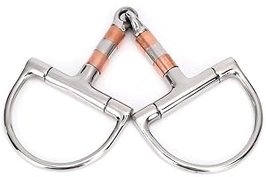 Snaffle Bit,Stainless Steel Bit Snaffle Horse Tool All Purpose Ring Snaffle Bit Mouth with Copper Amp SS Rollers