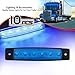 FXC 10x 6 LED Clearence Truck Bus Trailer Side Marker Indicators Light, Waterproof Boat Interior Light, Boat Deck Stern Light 12V (Blue)