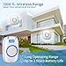 SadoTech Wireless Doorbell for Home - 1 Push-Button Ringer & 2 Chime Receivers, Battery Operated, 1000 Feet, Wireless Door Bell w/LED Flash, Black