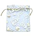 Anleolife 3.5x4.5 inch Blue Organza Bags/Jewelry Pouch Bags/Organza Velvet Drawstring Pouches Wedding Favors Candy Gift Bags 100pcs(light blue heart)