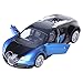 Berry President 1:32 Bugatti Veyron Diecast Scale Model Alloy Supercar Model Vehicle Simulation Toy for Children Electric Pull Back Cars Sound & Light - Birthday (Dblue)