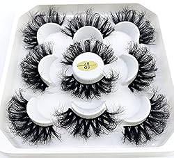 HBZGTLAD new 5 Pairs 25 mm 3d Mink Lashes Bulk Faux