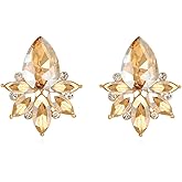 FENBORY Vintage Rhinestone Earrings Fancy Crystal Cluster Drop Earrings Art Deco Earrings for Women