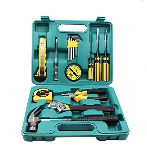 MAMMOTH Small Homeowner Tool Set 16 in 1 Tool Kit Home Screwdriver Hammer Cutter Tapes for Multi-Functional Tool Kit Maintenance for Household Electronics Car Bike Repairing Tool Kit