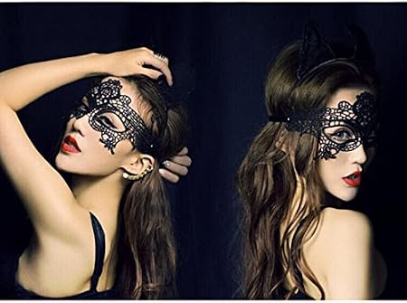 Amazon Com Yunzyun Catwoman Lace Mask Halloween Masquerade Women