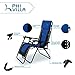 PV Padded Zero Gravity Lounge Chair Patio Adjustable Reclining with Cup Holder for Outdoor Yard Porch Navy Blue