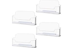 DMFLY 8 Pack Acrylic Business Card Holder for Desk, Clear Plastic Business Card Display Stand, Fits 30-50 Business Cards
