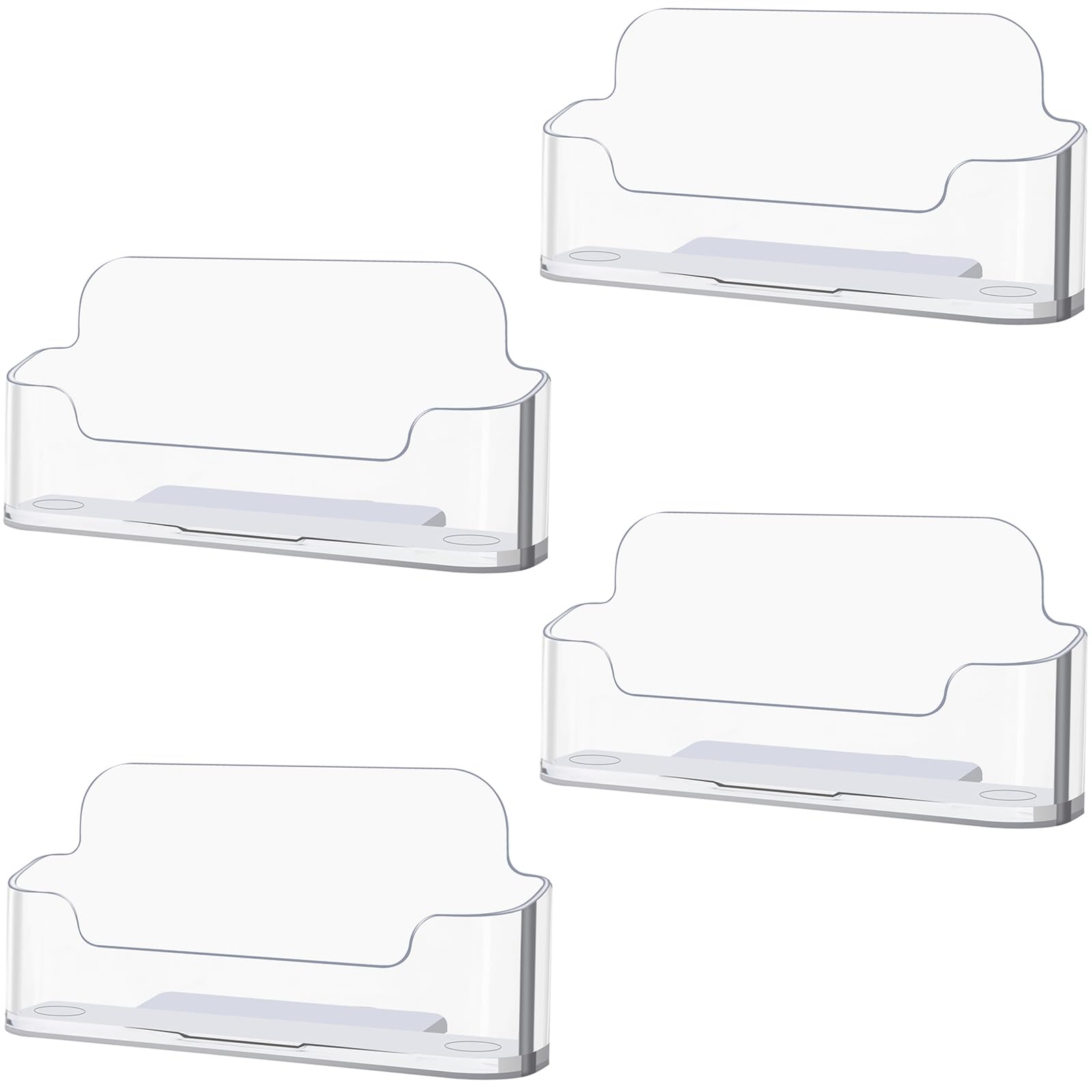 DMFLY Business Card Holder for Desk - Acrylic Business Card Holder Display Plastic Business Card Stand Desktop Business Card Holders for Exhibition, Home & Office, Fits 30-50 Business Cards (4Pack)